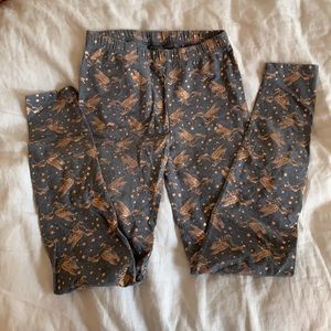 girls grey and gold unicorn leggings